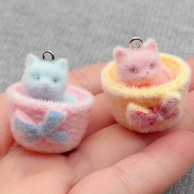 Jewelry Making Resin - 4 colgantes de gato de resina